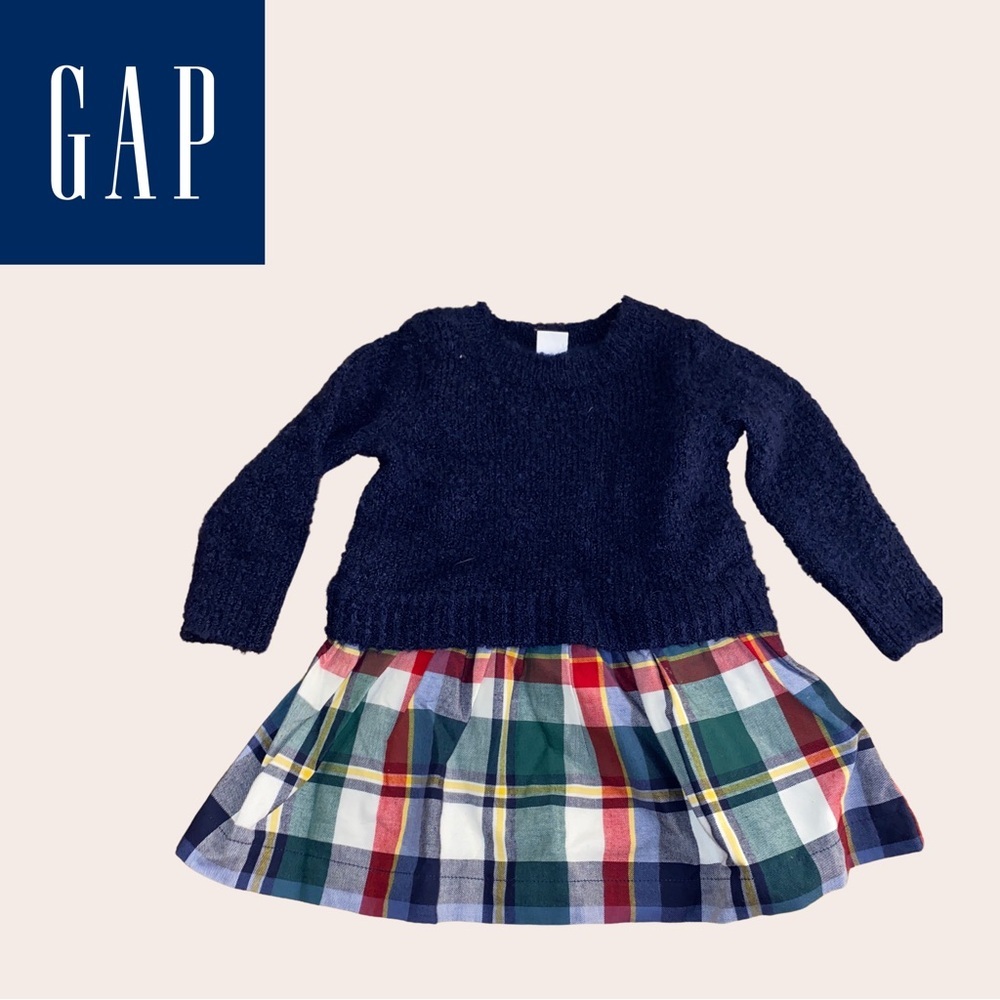 Baby GAP Fluffy Plaid Dress 12-18M